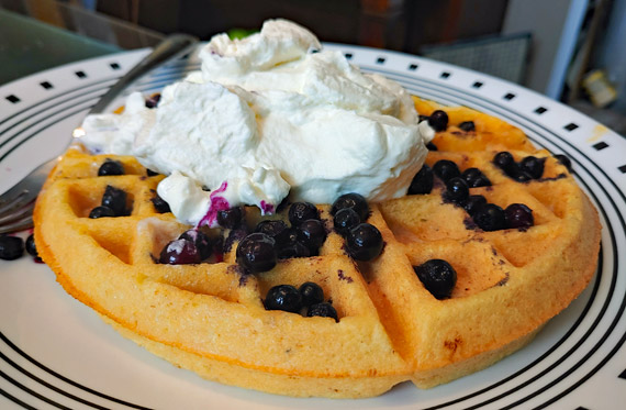 Waffles with Wild Blueberries